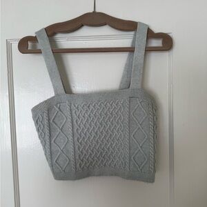 Gray Knit Crop Top